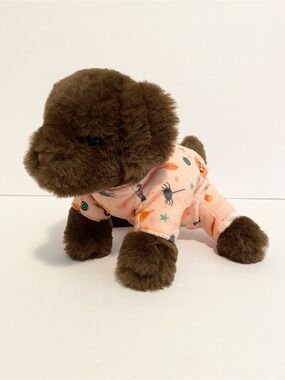 Douglas Cuddle Toys Mini Chocolate Lab Plush Puppy Dog w Halloween Pyjamas Toy